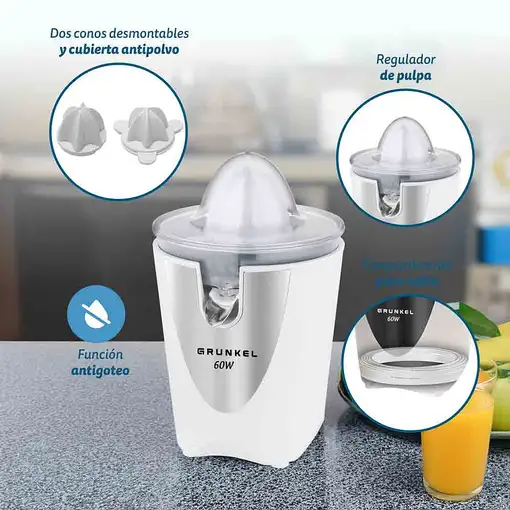 Exprimidor de cítricos blanco 60 W, XP-VC60B GRUNKEL