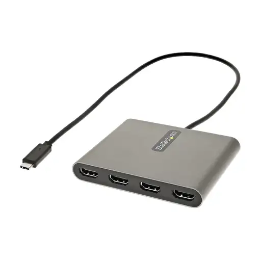 StarTech.com Adaptador USB-C a 4 Puertos HDMI - Tarjeta Gráfica y de Vídeo Externa
