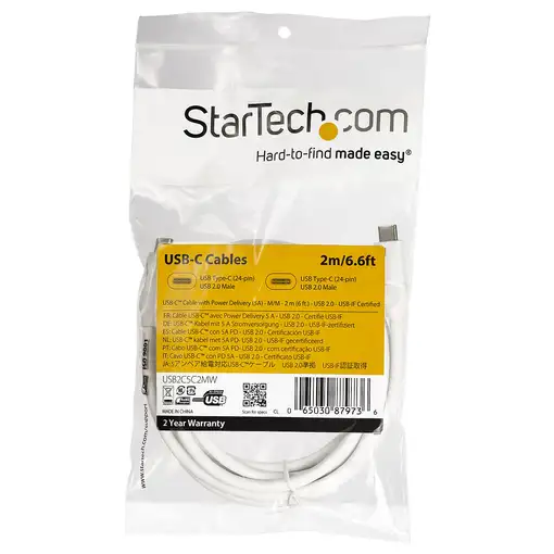 StarTech.com Cable de 2m USB-C a USB-C con capacidad para Entrega de Alimentación