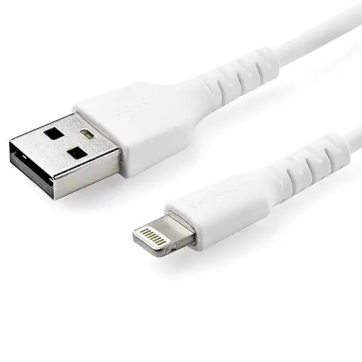 StarTech.com Cable Resistente USB-A a Lightning de 1 m Blanco - Cable de Alimentac
