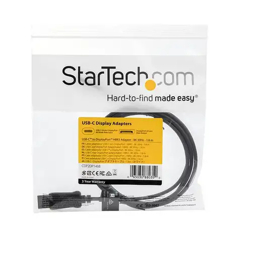 StarTech.com CDP2DP146B adaptador de cable de vídeo 1,8 m USB Tipo C DisplayPort N