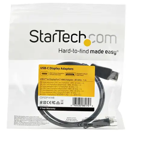 StarTech.com Cable de 1m USB-C a DisplayPort 1.4 - Convertidor Adaptador de Vídeo