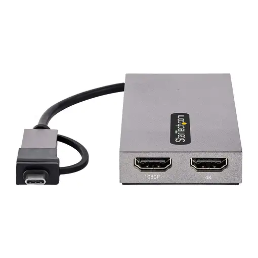StarTech.com Adaptador de USB a HDMI Doble, USB A/C a 2 Pantallas HDMI (1x 4K30Hz,
