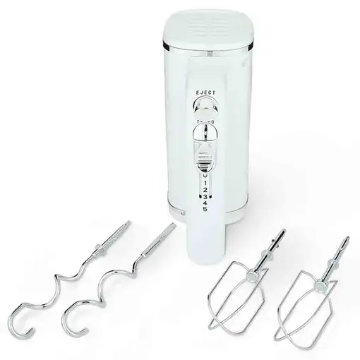 Batidora amasadora blanca 250 W, 5 velocidades, con accesorios, AM-25G GRUNKEL