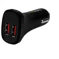 StarTech.com Cargador de Coche USB de Dos Puertos - 24W / 4,8A - Negro