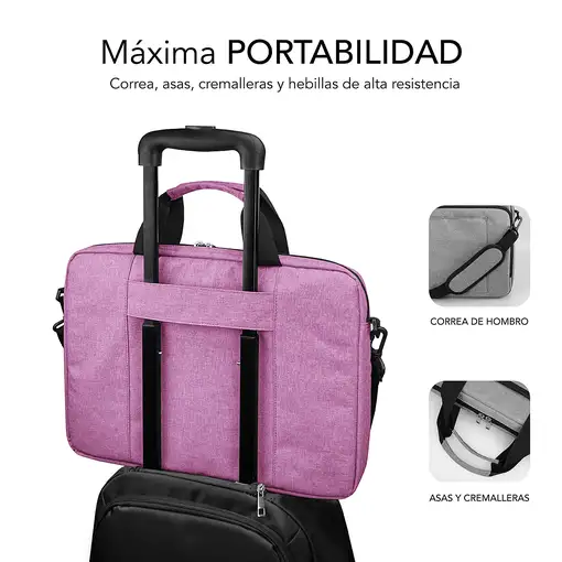 Maletín para portátil Air Padding 15,6" rosa SUBBLIM