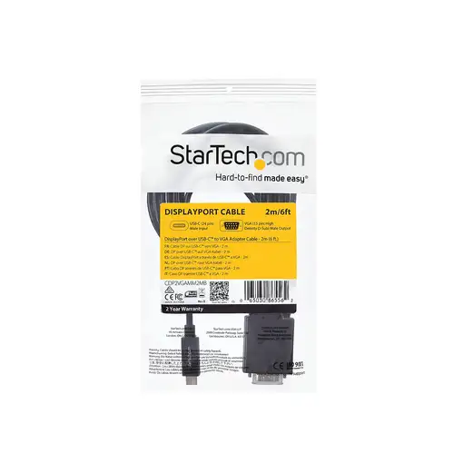 StarTech.com Cable de 2m USB C a VGA - Cable Adaptador Activo de Vídeo