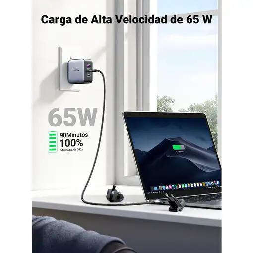 Ugreen 65W Nexode GaN Auriculares, Teléfono móvil, Portátil, Reloj inteligente