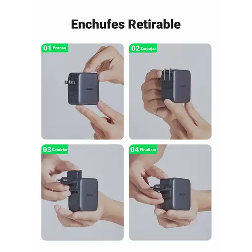 Ugreen 65W Nexode GaN Auriculares, Teléfono móvil, Portátil, Reloj inteligente