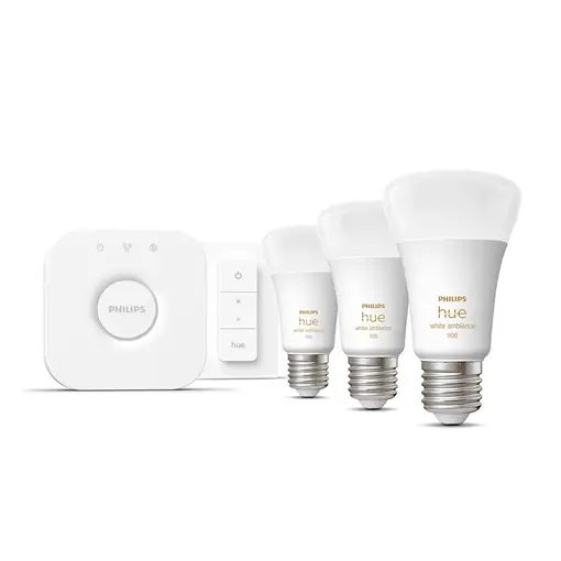 Philips Hue White ambiance Kit de inicio: 3 bombillas inteligentes E27 (1100)