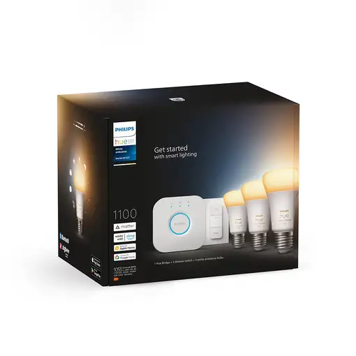 Philips Hue White ambiance Kit de inicio: 3 bombillas inteligentes E27 (1100)