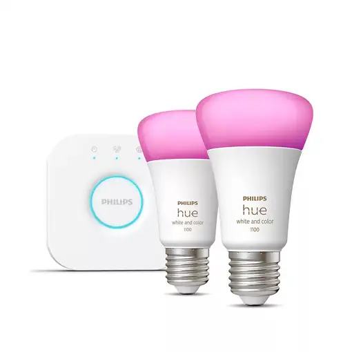 Philips Hue White and Color ambiance Kit de inicio: 2 bombillas inteligentes