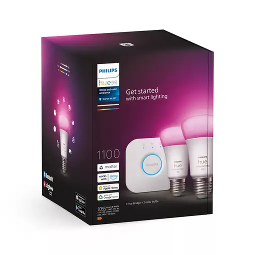 Philips Hue White and Color ambiance Kit de inicio: 2 bombillas inteligentes
