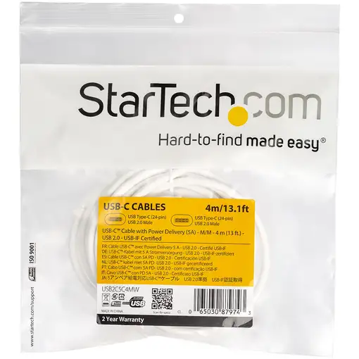 StarTech.com Cable 4m USB-C a USB-C con capacidad para Entrega de Alimentación