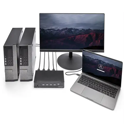 StarTech.com Switch Conmutador KVM de 4 Puertos HDMI 1080p con USB 3.0