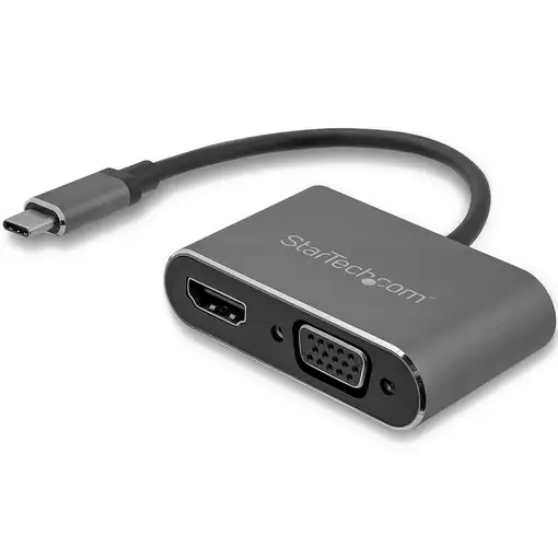 StarTech.com Adaptador USB-C a VGA y HDMI - 2en1 - 4K 30Hz - Gris Espacial - Adapt