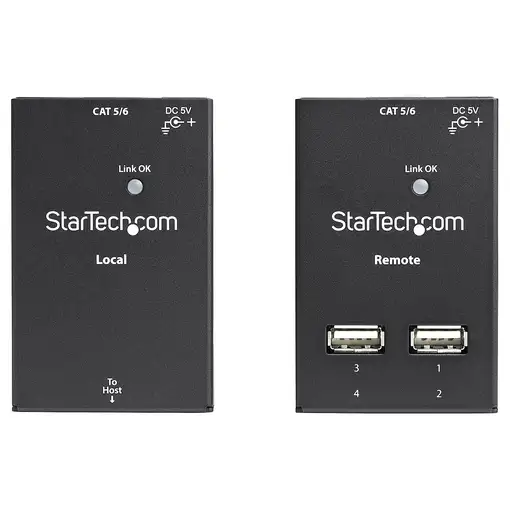 StarTech.com Extensor Alargador USB 2.0 de 4 Puertos por Cable Cat5 o Cat6