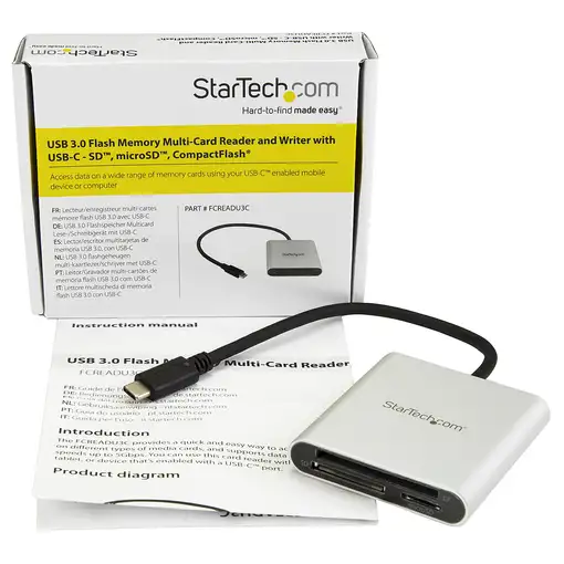 StarTech.com Lector Grabador USB 3.0 de Tarjetas de Memoria SD, Micro SD, CompactF