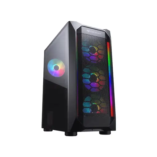 COUGAR CGR-5VM6B-MESH-G-RGB carcasa de ordenador Midi Tower Negro, Transparente