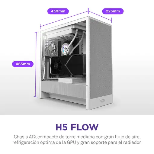 NZXT H5 Flow Midi Tower Blanco