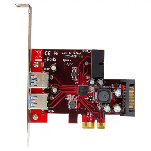 StarTech.com Adaptador tarjeta PCI Express de 2 puertos externos 2 internos USB 3.
