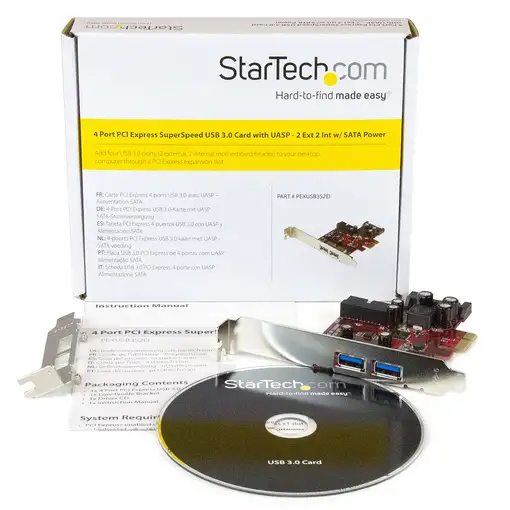 StarTech.com Adaptador tarjeta PCI Express de 2 puertos externos 2 internos USB 3.