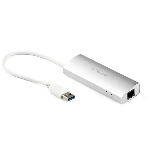 StarTech.com Hub Ladrón USB 3.0 de 3 Puertos con Adaptador de Red Ethernet Gigabit