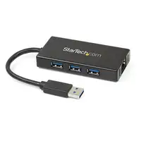StarTech.com Hub USB 3.0 de Aluminio con Cable - 5Gbps - Concentrador de 3 Puertos