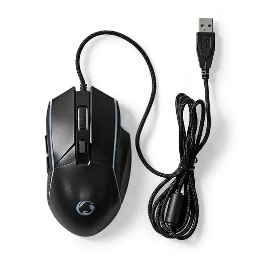Nedis GMWD510BK ratón Juego mano derecha USB tipo A Óptico 7200 DPI