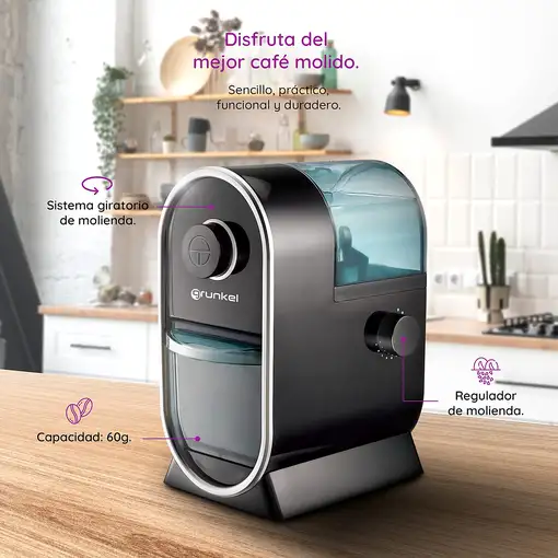 Molinillo de café eléctrico negro, 120W, 60 g, MO-AROMA3 GRUNKEL