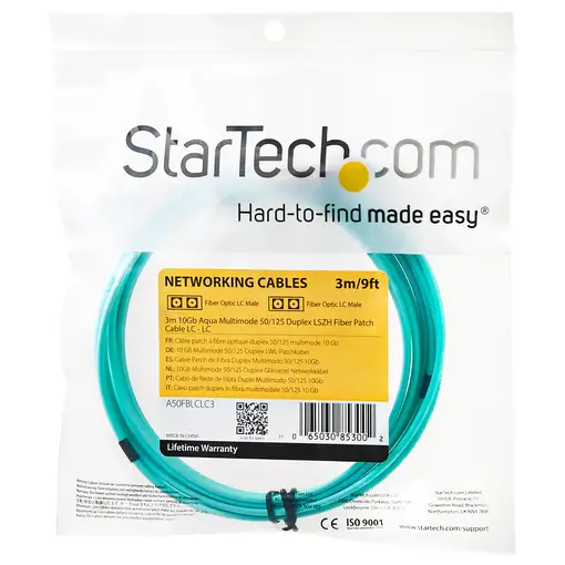 StarTech.com Cable de 3m de Fibra Óptica Multimodo OM3 LC a LC UPC - Full Duplex 5