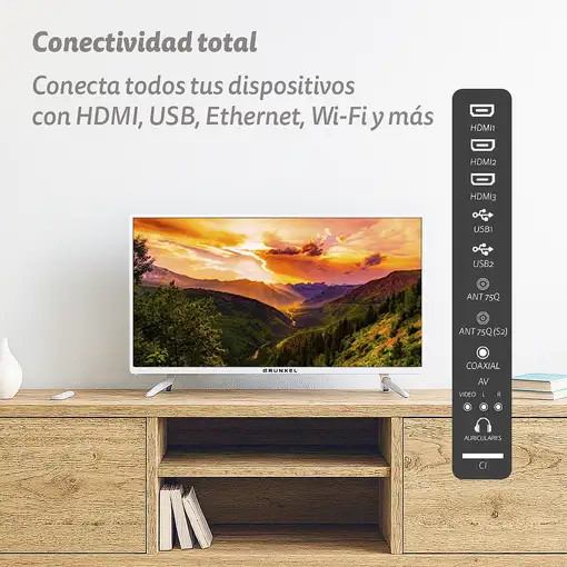 Televisor LED 32" Full HD Blanco Smart LED-3225VDBLANCO GRUNKEL
