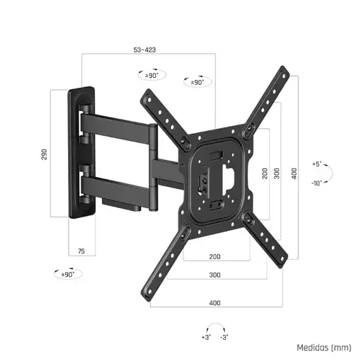 iggual SPTV09-L Soporte TV pared Full 23''-65'' 35kg