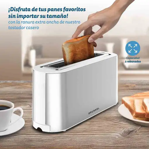 Tostadora de ranura extra ancha inox, 1000 W, TS-MAXISTEEL GRUNKEL