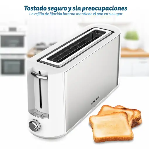 Tostadora de ranura extra ancha inox, 1000 W, TS-MAXISTEEL GRUNKEL