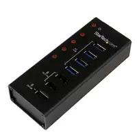 StarTech.com Hub Concentrador USB 3.0 (5Gbps) de 4 Puertos y 3 Puertos de Carga