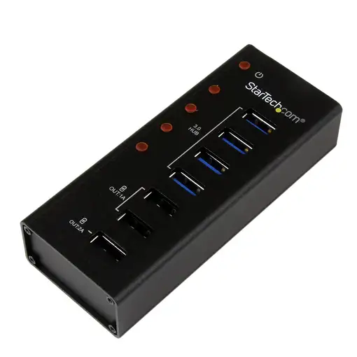 StarTech.com Hub Concentrador USB 3.0 (5Gbps) de 4 Puertos y 3 Puertos de Carga