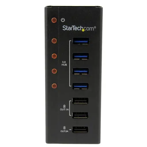 StarTech.com Hub Concentrador USB 3.0 (5Gbps) de 4 Puertos y 3 Puertos de Carga