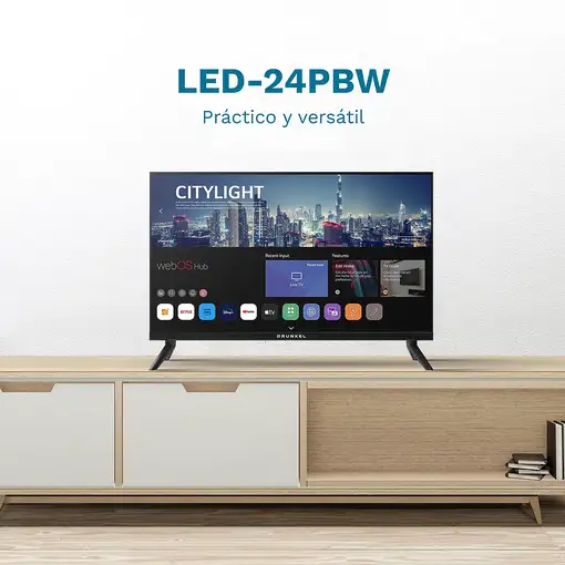 Televisor LED 24" HD Negro Smart LED-24PBW GRUNKEL