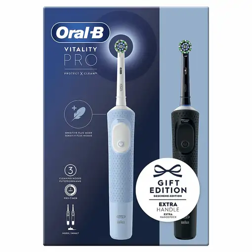 Cepillo dental eléctrico oscilante azul y negro, Vitality Pro Duo ORAL-B,  2 uds