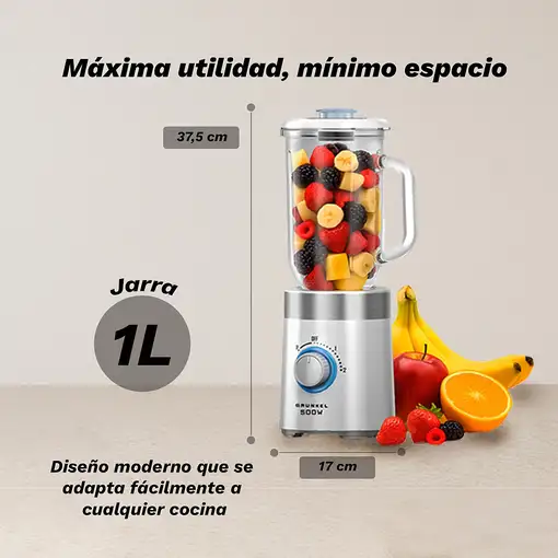 Batidora de vaso, jarra de 1 L, 500 W, BT-PRACTICA500 GRUNKEL