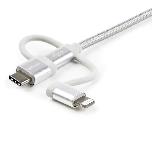 StarTech.com Cable Trenzado de 1m USB a Lightning USB-C y Micro USB