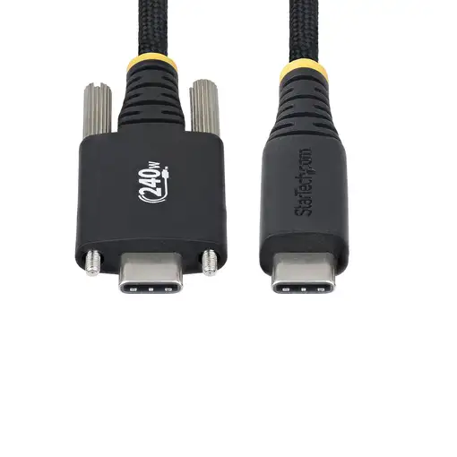 StarTech.com Cable Cargador USB-C de 2m - Tornillos Laterales de Fijación - Cable