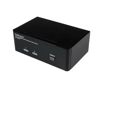 StarTech.com Conmutador Switch KVM - 2 puertos USB 2.0 - Audio Vídeo DisplayPort 2