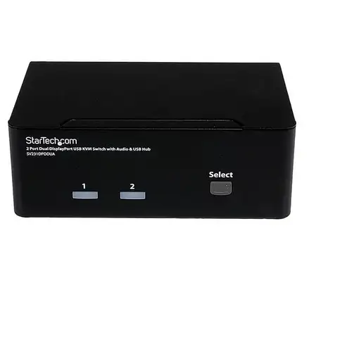 StarTech.com Conmutador Switch KVM - 2 puertos USB 2.0 - Audio Vídeo DisplayPort 2