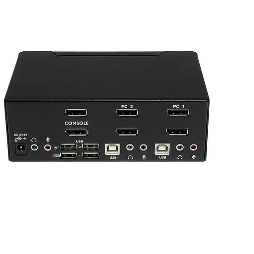 StarTech.com Conmutador Switch KVM - 2 puertos USB 2.0 - Audio Vídeo DisplayPort 2