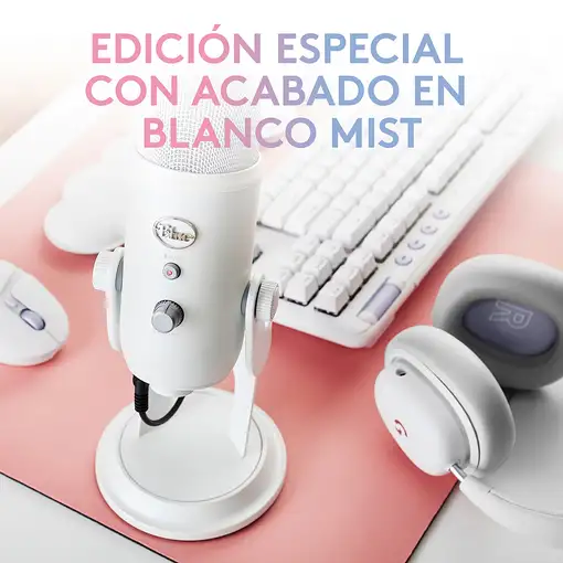 Blue Microphones Yeti Aurora Collection Blanco Micrófono de superficie para mesa