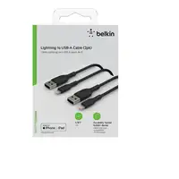 Belkin CAA001BT1MBK2PK cable de conector Lightning 1 m Negro