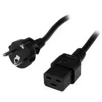 StarTech.com Cable de 2m de Alimentación de Ordenador, 16AWG, EU Schuko a C19, 16A