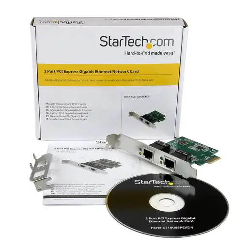 StarTech.com Adaptador Tarjeta de Red NIC PCI Express PCI-E de 2 Puertos Ethernet